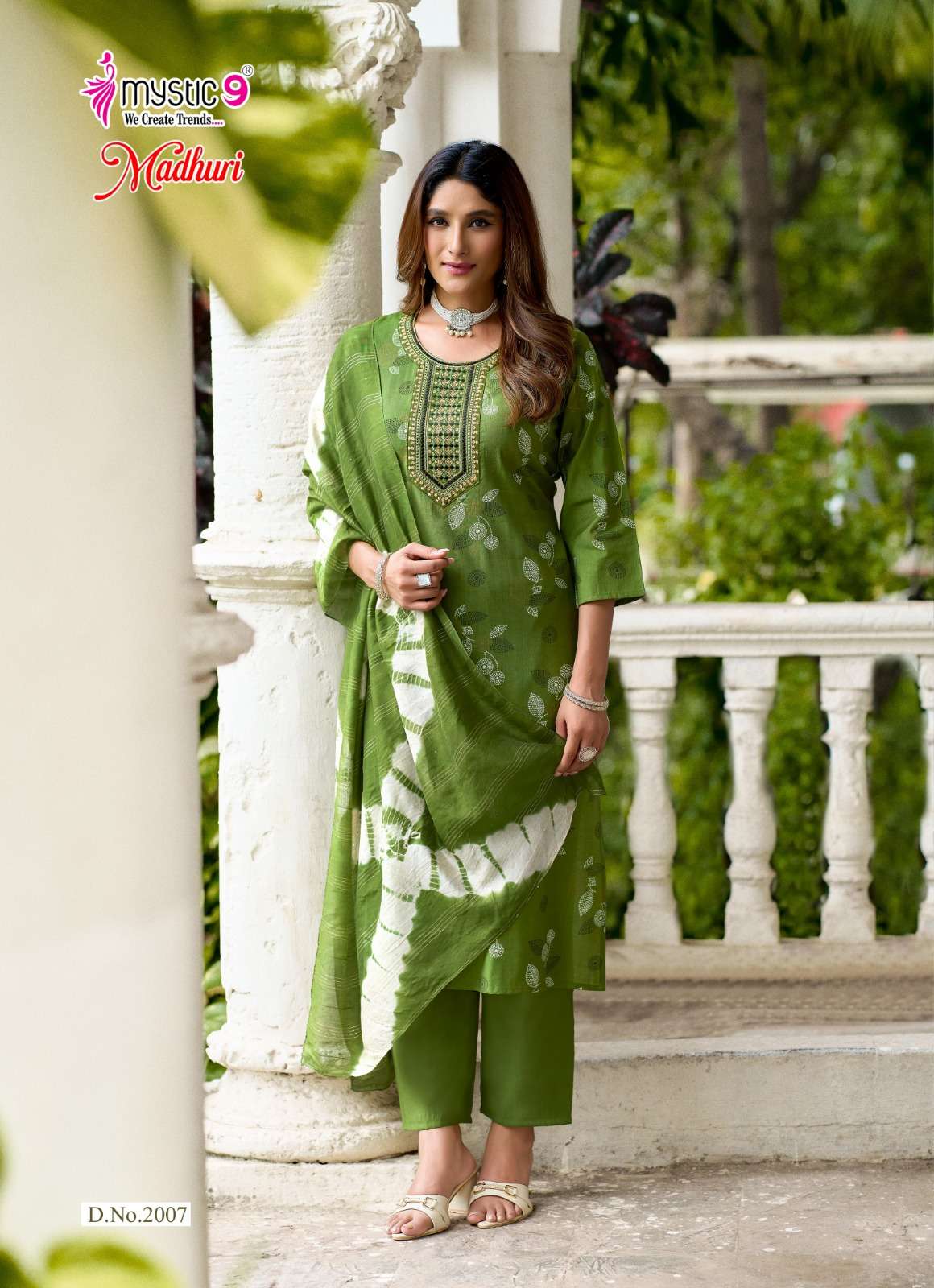MYSTIC 9 MADHURI VOL 2 VERTICAN FOIL PRINT STRAIGHT CUT CATALOGUE SALWAR SUIT TREND DEALER